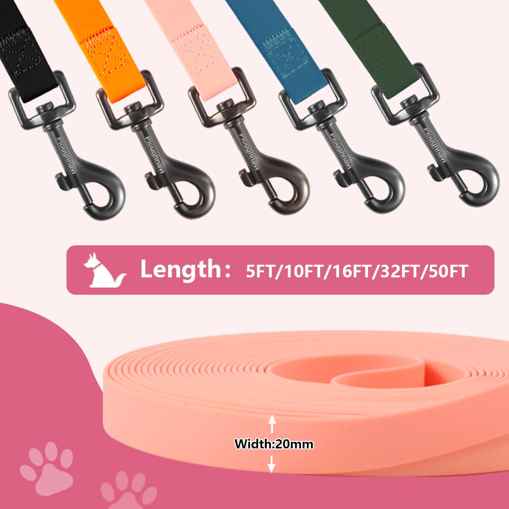 Longe pour Chien,Laisse pour Chien avec poignée et Sac de Rangement, Laisses de Dressage étanches pour Chiens,1.5m/3m/5m/10m/15m Longe Robuste pour Petits, Moyens et Grands Chiens