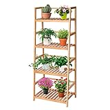 VIVOSUN 4-Tier Bamboo Ladder Shelf Plant Stand Flower Pots Holder Book Rack Storage Shelf