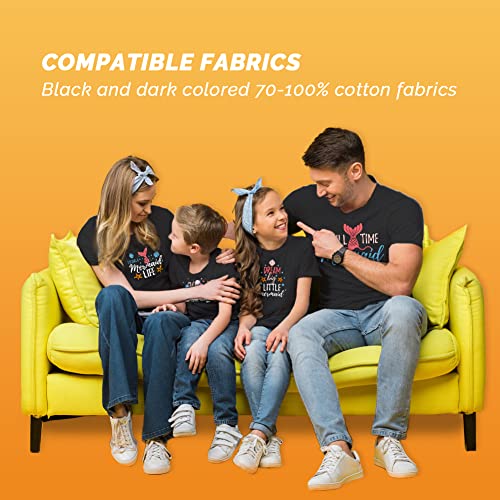 Transourdream Laser No-Cut Dark Heat Transfer Paper For T Shirts (A+B, 8.5X11", 10 Sets) Self-Weeding Iron On Transfer Paper For Laser Printer With White Toner #TOP1