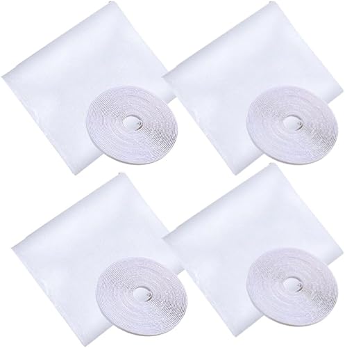 Home Anti Fly Mosquito Net Self Adhesive Mesh Window Screen Set of 4 1.5x2m (White)