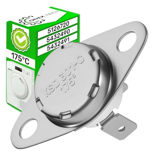 ONIX TECH Termostato Bimetalico Secadora De Ropa con Código Original 5126720 5432490 5432491 para Miele - Limitador de Temperatura 175°C - Conexiones 2 x 6,3 mm AMP