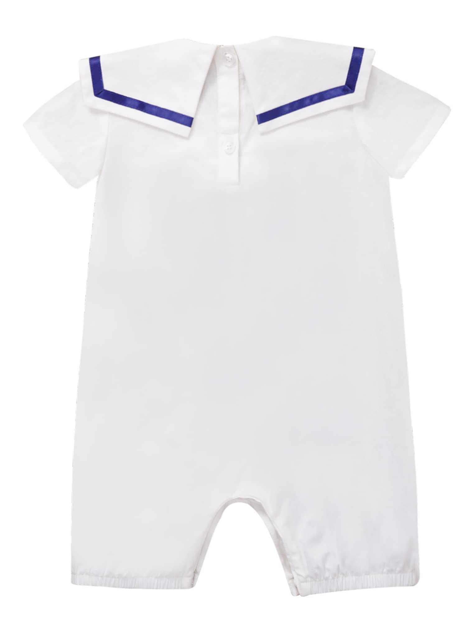 Kaerm Newborn Baby Boys Girls One Piece Romper Silk Satin Bodysuit Doll Collar Baptism Christening Outfits White B 18-24 Months