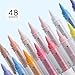 languo 48 Colors Acrylic Paint Markers Pens Set, Soft Brush Tip Markers with Fast Drying & No-Bleed Ink, Acrylic Paint Pens for Rock, Wood, Egg, Ceramic, Fabric Painting, Art Supplies and DIY Crafts