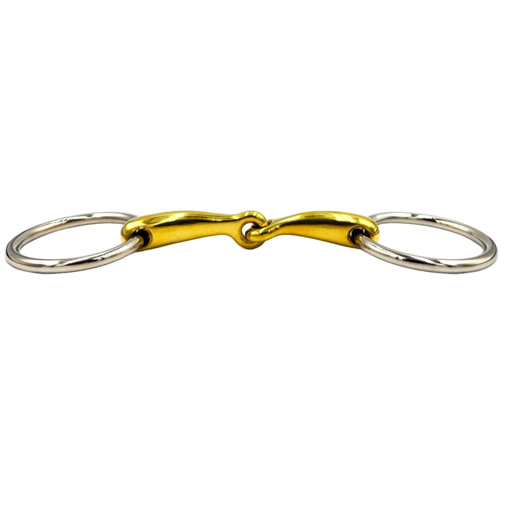 ES0273 Gebiss Wassertrense Einfach Gebrochen aus Kupfer und Edelstahl Ringdurchmesser 60 mm Gebissstärke 14 mm (13.5 cm)
