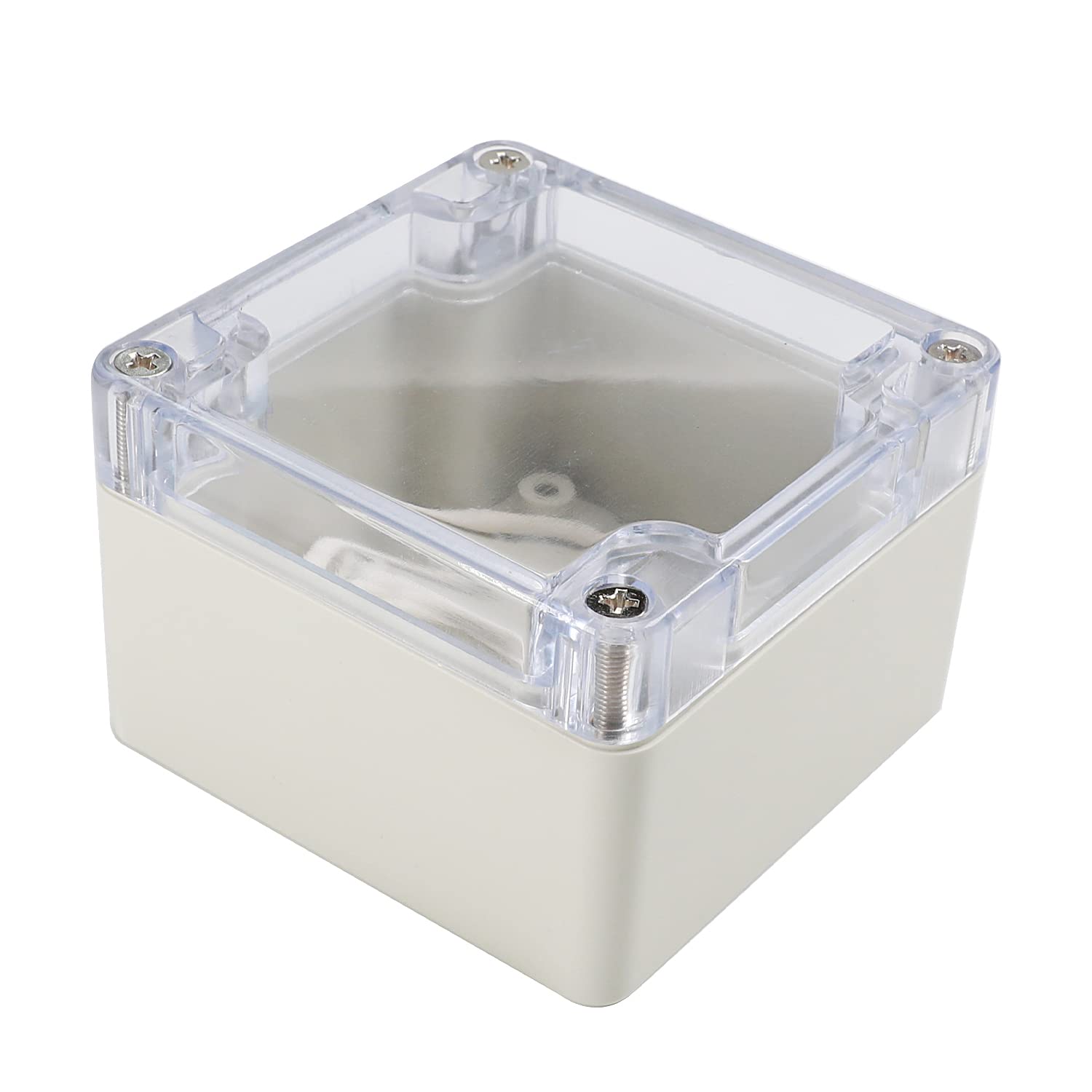 Fielect Clear Junction Box ABS Plastic Electrical Project Box Universal Electrical Boxes Project Enclosure Case Grey with Transparent Cover 200 x 120 x 70mm / 7.87" x 4.72" x 2.76"