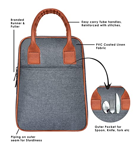 Image of LOREM Blue Color Picnic,Travel, Lunch, Tiffin, Storage Bag Leakproof Hot /Cold for Girls Boys Men Women Unisex, Office, College & School