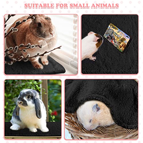 4 Pcs Calming Guinea Pig Blankets Fluffy Fleece Pet Puppy Cat Dog Blanket Small Animals Sleeping Bed Blankets For Small Medium Dog Guinea Pig Cage Liner (Black, 24 X 31 Inch) #TOP2