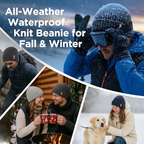 Image of TOP-EX DryKnit Waterproof L /XL /XXL Winter Fleece Lined Beanie Hat for Men Women Warm Knit Watch Skull Cap Cold Weather