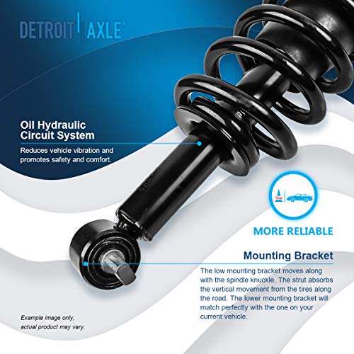 Image of Detroit Axle - Front 6pc Struts Kit for 2007-2013 Chevrolet Silverado 1500 GMC Sierra 1500, Outer Tie Rods Sway Bars Struts w /Coil Spring Replacement 2008 2009 2010 2011 2012 Suspension