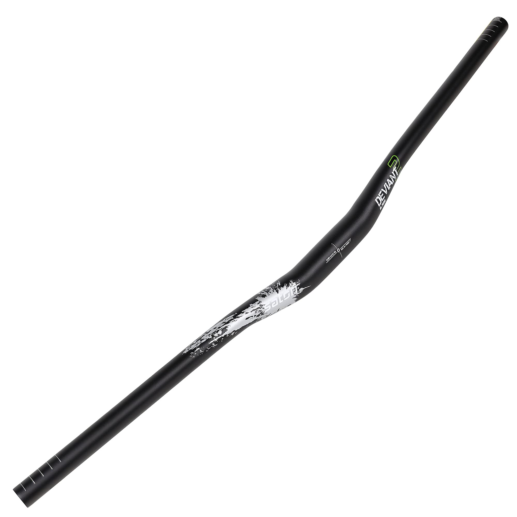Satori DEVIANT Flat Riser Handlebar for MTB Mountain Bike Downhill & Enduro Bicycle AL7050 Aluminum Alloy 7 Degree Sweep 31.8mm Clamp - Rise 20mm -