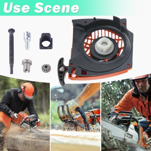Adefol A051000982 Recoil Starter Assembly for Echo CS-370 CS-370F CS-400 CS-400F CS-420ES Chainsaws, CS-370 CS-400 Pull Recoil Starter & V651000001 Chain Bar Tensioner # A051000981,A051000980 - 5