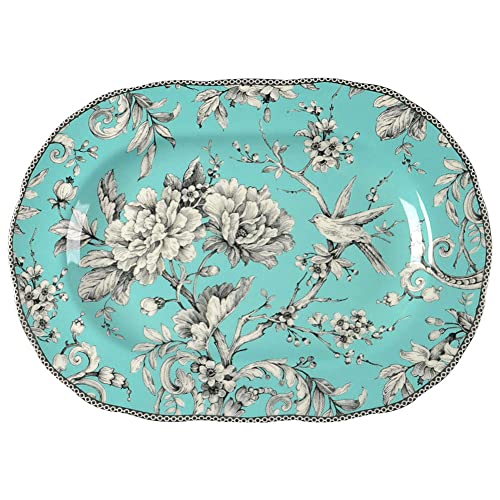 222 Fifth Adelaide Turquoise Serving Platter - Approximately 10
