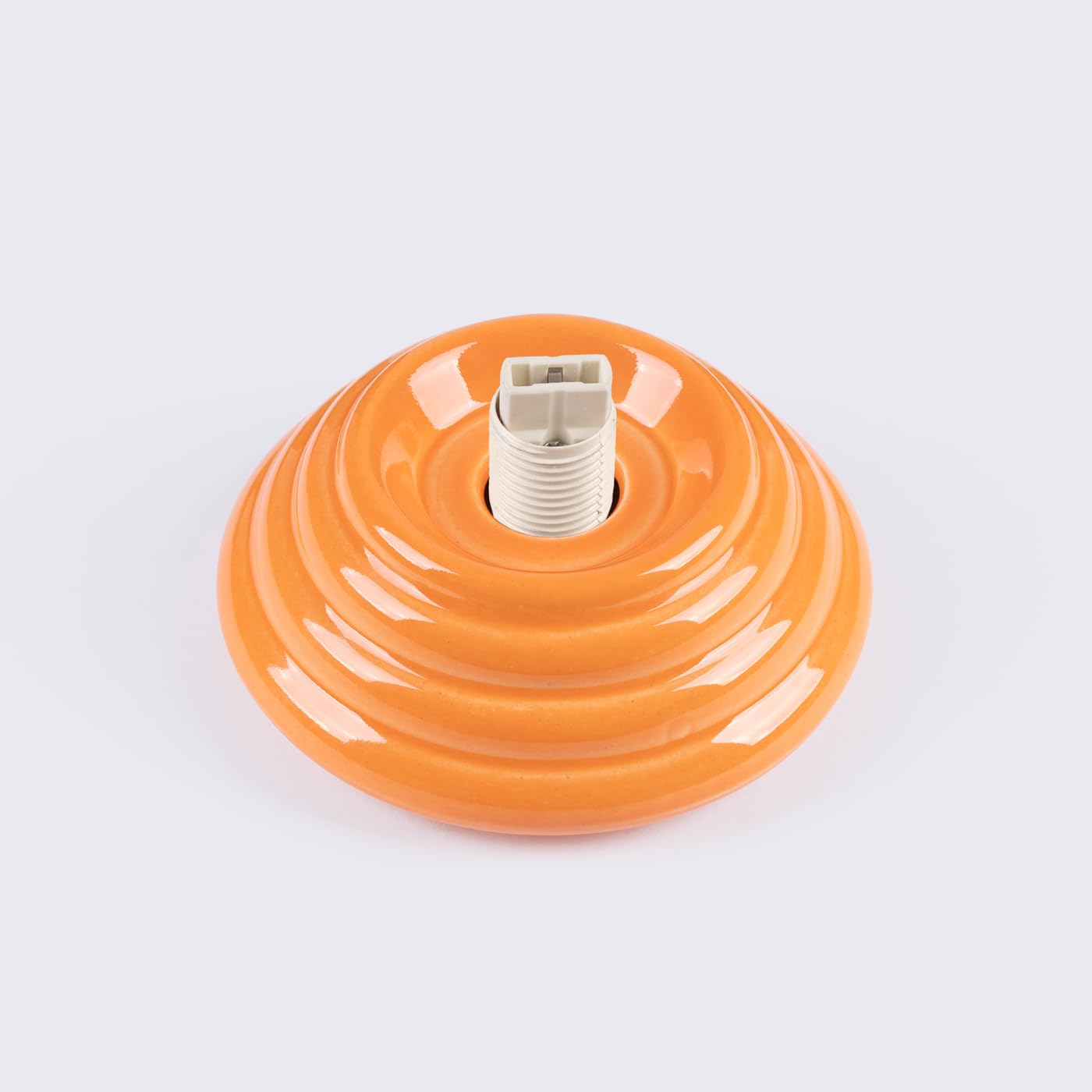 SOLLUX lighting Plafoniera Lampada da Soffitto - Faretto da Soffitto Ceramica Smaltata Vetro - 1 Paralume - Lampada LED Lampadina - Arancione Zori