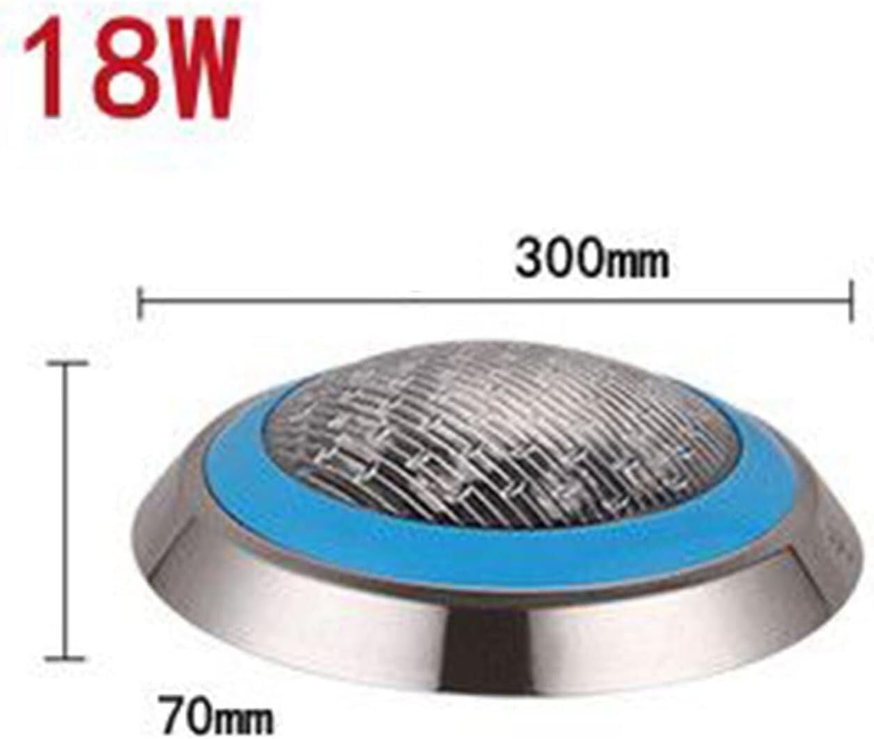 Poolbeleuchtung Wasserdichtes Edelstahlbrunnen Unterwasserlicht, Unterwasser Poollicht, Wasserdichtes Wandeinbaulicht Unterwasser Teichbeleuchtung(Rosso,24v(18w))