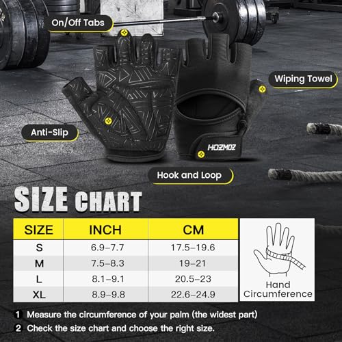 Hozmoz Ventilated Weight Lifting Gloves, Thick Padded Gym Gloves For Women Men, Workout Gloves With Full Palm Protection & Grip & Shock Absorption Fitness Training Exercise Gloves thumb #5