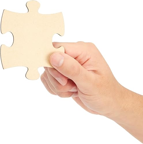 Miniatura 7 de Bright Creations Piezas de rompecabezas en blanco - 3 x 3.5 pulgadas, MDF marrón, paquete de 50 - Piezas de rompecabezas de madera para manualidades