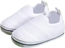 Tênis para bebês meninos e meninas com sola macia, antiderrapante, leve, pré-andador para berço