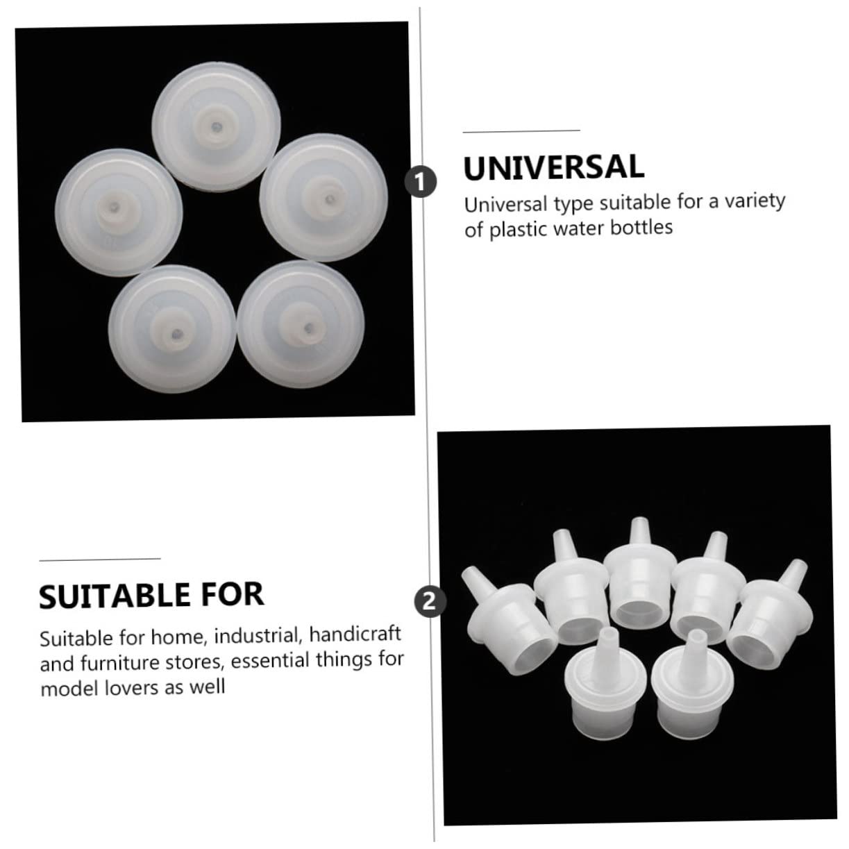 FRCOLOR Professional Lash Glue Bottle Stopper Set 100pcs Lash Glue Plugs Eyelash Grafting Tools