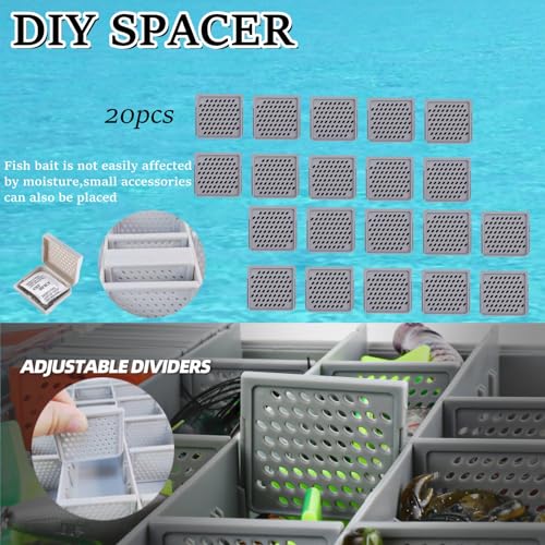 Image of Fishing Tackle Box,3700 Waterproof Tackle Tray With 20 Removable Dividers, Clear Lure Organizer For Swimbaits, Hooks And Terminal Tackle Storage(Black)