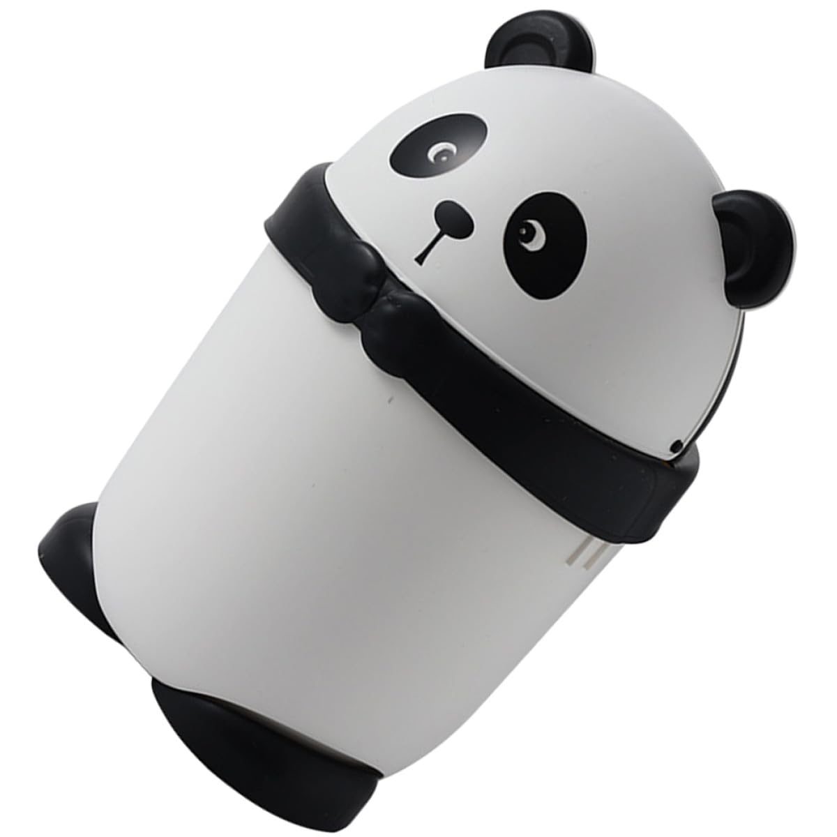 Cubo de Basura Pequeño con Tapa Estilo Rústico de Pp para Cocina y Dormitorio con Diseño de Panda Decorativo y Funcional