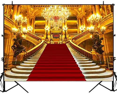 Fondo fotográfico rojo palacio castillo europeo 7x5ft miniatura 2