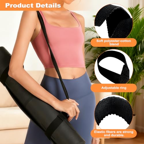 Yoga Mat Strap, 3Pcs Yoga Mat Carrying Strap Sling, Non Slip Exercise Mats Holder Multifunctional Portable Exercise Mats Carry Straps for All Mat Sizes(Black/Gray/White) - Image 4