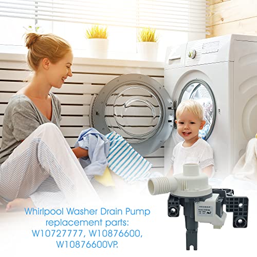 Washer drain pump W10876600 Replacement parts by B&C Ecom LLC Best Suited for Major Brands Dryer Parts: W10727777, W10876600, W10876600VP
