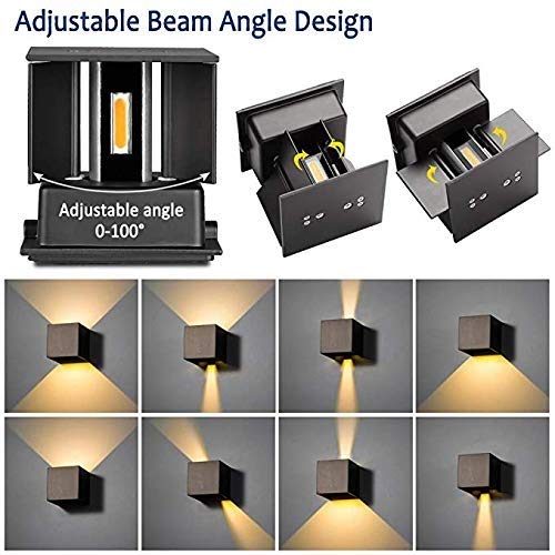 Applique murale LED 10W blanc chaud avec faisceau réglable IP65