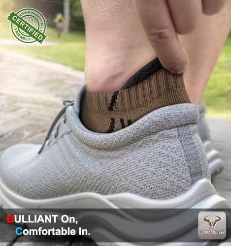 Image of BULLIANT Men Running Ankle Socks 6Pack-Cushioned Support-Low Cut No Show | Fully Terry Sole | Arch Support | Seamless Toe Closure | Moisture-Wicking Breathable Mesh | Reinforced Heel&Toe