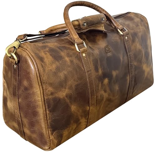 Leather Duffle Bag for Men TSA Approved 20 inch