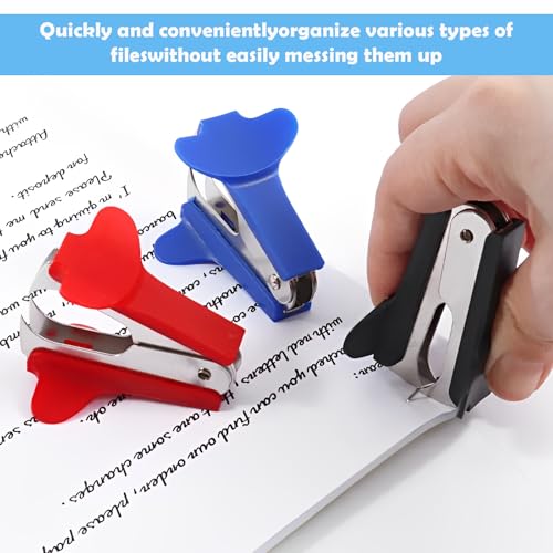 3 PCS Entklammerer,klammerentferner,heftklammerentferner,brieföffner,stapler,Rot, Blau, Schwarz,Geeignet für den Täglichen Gebrauch im Büro und zu Hause
