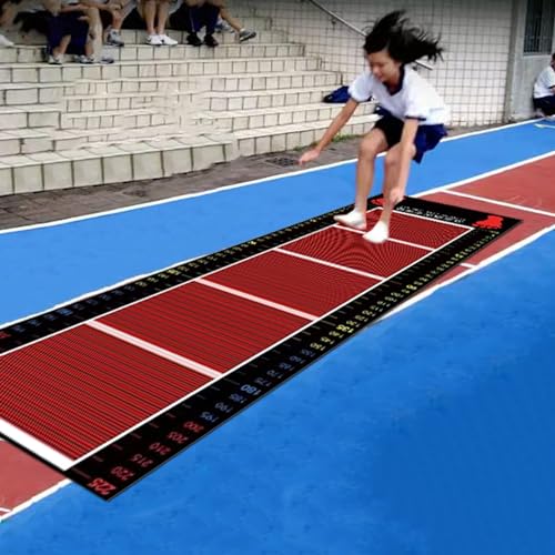 Oracra School Long Jump Training Mats for Carpet, Portable Jump Rope Mat Shock Absorbing, 2.6ftx8.2ft/ 2.6ftx11.5ft Physical Skipping Equipment Mats (Color : 2.6ftx8.2ft)