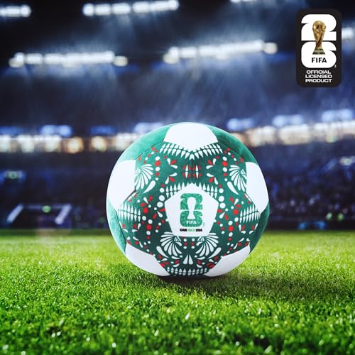 Image of Jazwares FIFA World Cup 2026 Mexico 9-Inch Plush Soccer Ball - Soft, Collectible World Cup Plush Toy - National Team Heritage Design - Ages 3+
