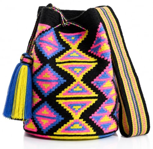 Image of WYOU Designer Collection Wayuu Hand-Crochet Hippie Purse, Summer Crossbody Boho Bags for Women, Classy Crochet Beach bag