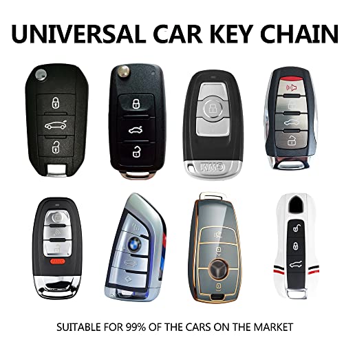 Car Key Fob Keychains Holder Clip With Detachable Valet Key Ring & Anti-Lost D-Ring For Men And Women,360 Degree Rotatable, With Screwdriver,Fit All Cars (Red) #TOP3