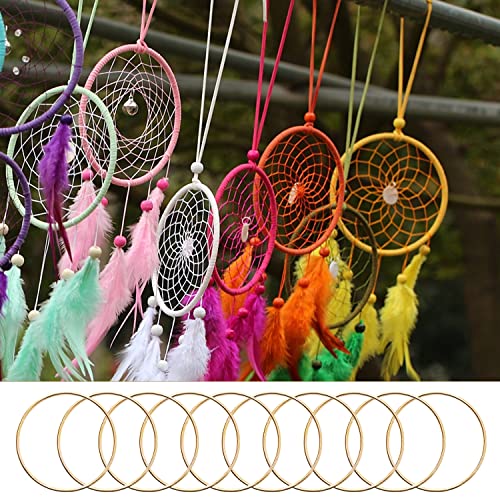 10 Pcs 4 Inch Metal Craft Rings Hoops Gold Macrame Hoops Rings Dream Catcher Rings For Diy Crafts, Macrame And Dream Catcher Supplies #TOP2