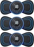 Mini Massageador Elétrico EMS Estimulador Portátil para Alívio de Dor Muscular Cervical e Pescoço, 8 Modos de Massagem Kit 3 Unidades