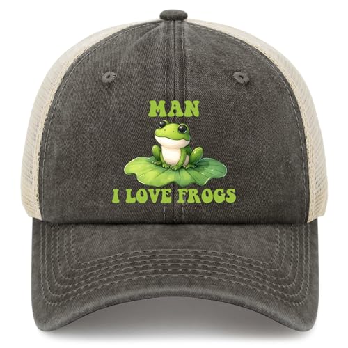 Man I Love Frogs Hats Camping Cap for Girlfriends