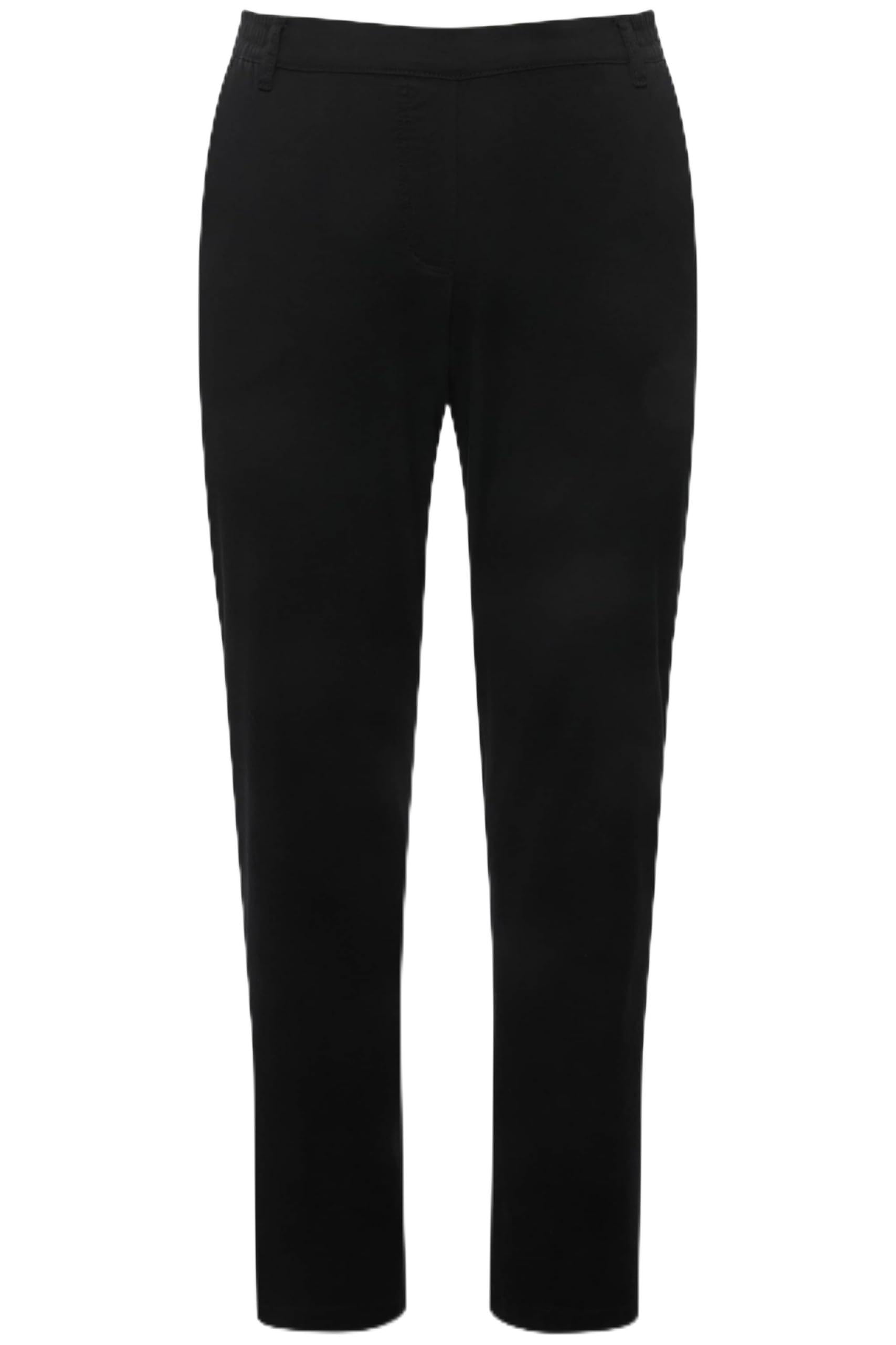 Ulla Popken Women's Chino Trousers, Black, 45W x 32L