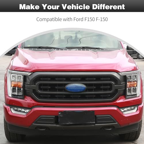 Image of CheroCar for F150 Emblem Cover Trim,Logo Back Badge Decoration Cover Trim Compatible with Ford F150 F-150,Blue