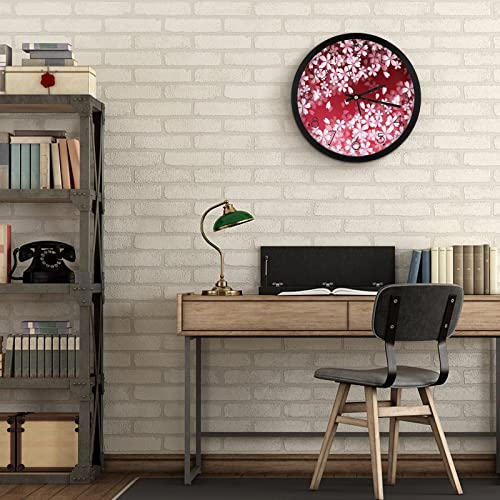 Pendule murale silencieuse fleurs 25cm horloge moderne maison