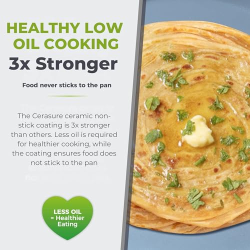 Image of Tower Cerasure Dosa Tawa 26cm Ceramic Non-Stick | Gas Induction Compatible