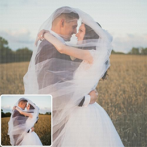 OSNYMUB Personalised Custom Diamond Art Kits for Adults,Create Your Own Diamond Painting,Custom Diamond Painting Personalised Private Photo,Multiple Size Options