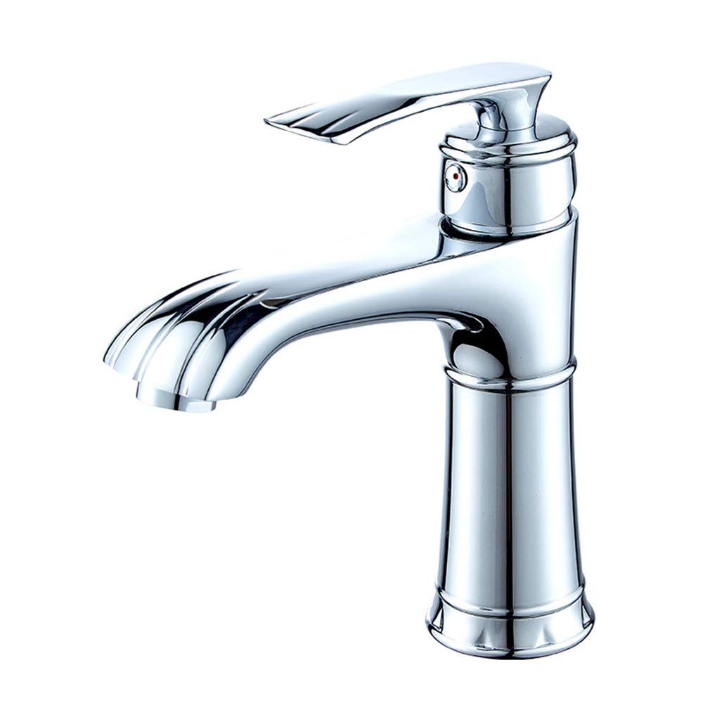 Robinet de lavabo mélangeur anti-éclaboussures à poignée unique en cuivre résistant