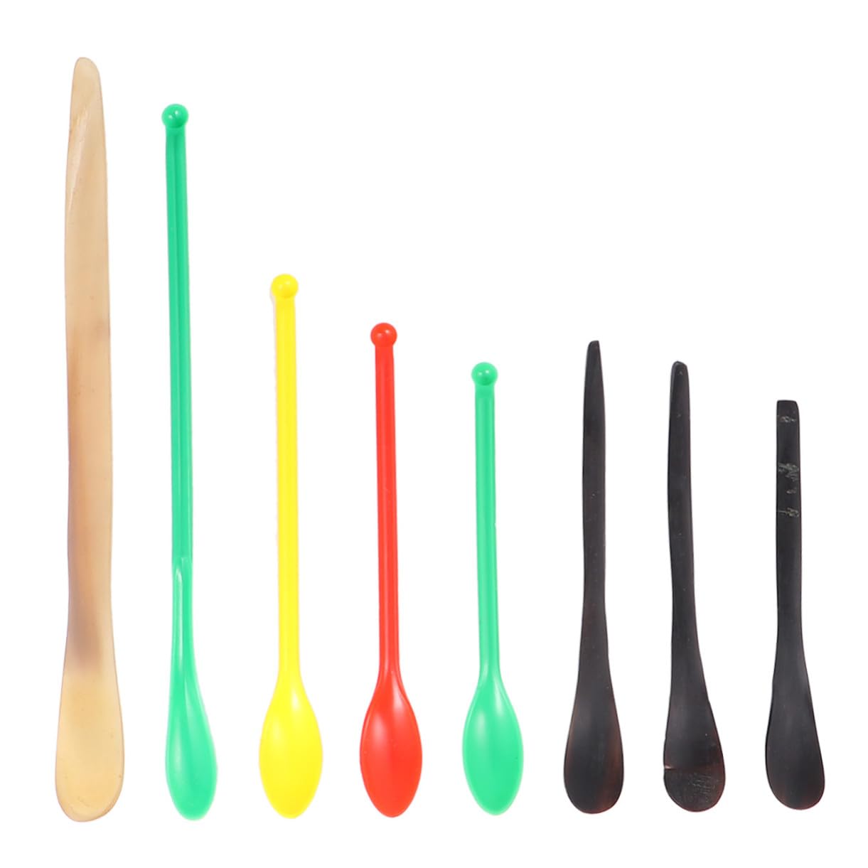8pcs Laboratory Sampling Spoon with Long Handle for Medicine Reagent Plastic Experiment Scoop for Deep Bottle Sampling Lightweight Portable Lab Use Random Colors Random Color
