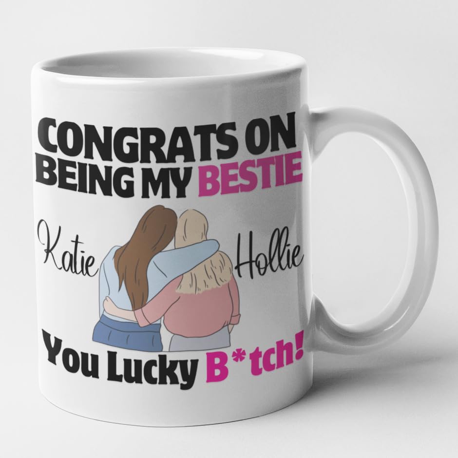 Congrats On Being My Bestie You Lucky B* - Personalized Glass Cup