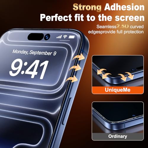 Image of UniqueMe for iPhone 17 Pro Matte Screen Protector - 6.3 inch - 2 Pack | HD,Smooth Matte Finish,9H+ Tempered Glass,Anti-Glare, Anti-Fingerprint, Bubble Free, Easy to Install