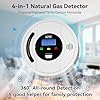 4-In-1 Carbon Monoxide Detectors, Natural Gas Detector and Propane Detector Battery Powered, with Temper Sensor,Digital Display, CO Monitor, Methane,Propane, CO Detector, Gas Leak Detector for Home,RV