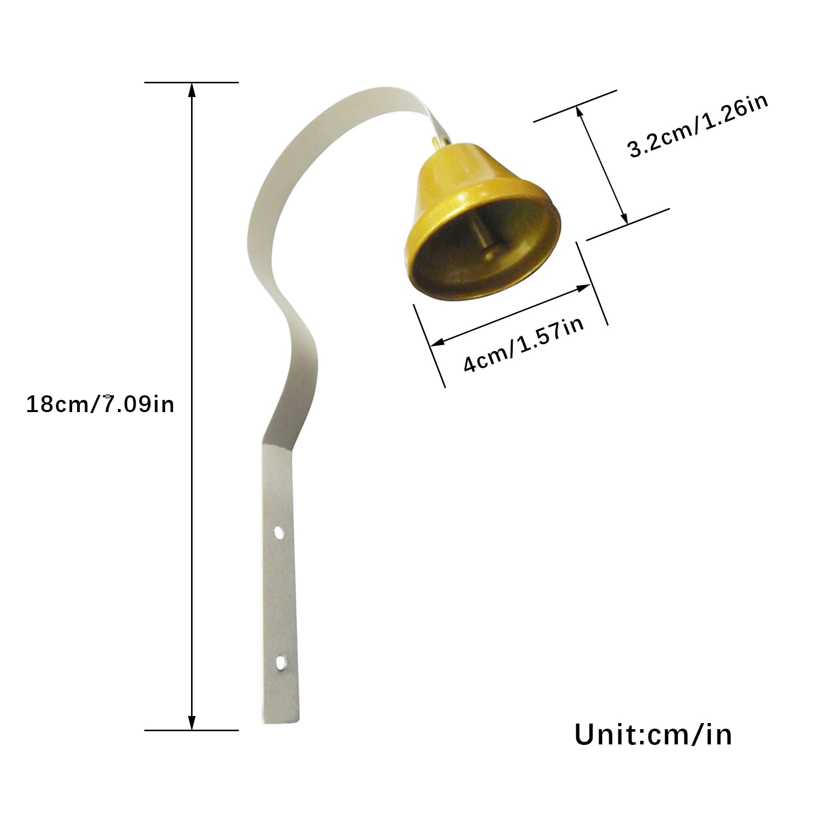 2 piezas de timbre de comerciante, timbre de entrenamiento para perros, timbre de metal, llamada de advertencia, para perros montado en la pared para decoración del hogar/bacinica (blanco)