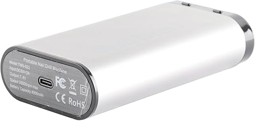 Miniatura 5 de Taladro de uñas, 35000 rpm, máquina de pulir uñas eléctrica profesional, 4000 mAh, recargable, inalámbrico, kit de taladro de uñas, herramientas